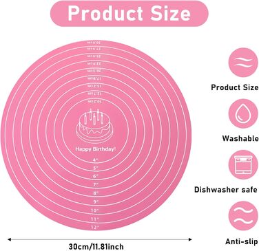Круглий силіконовий килимок для випічки 30 см Molain