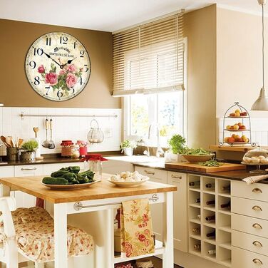 Настінний годинник з французьким ретро-квітковим візерунком Toudorp