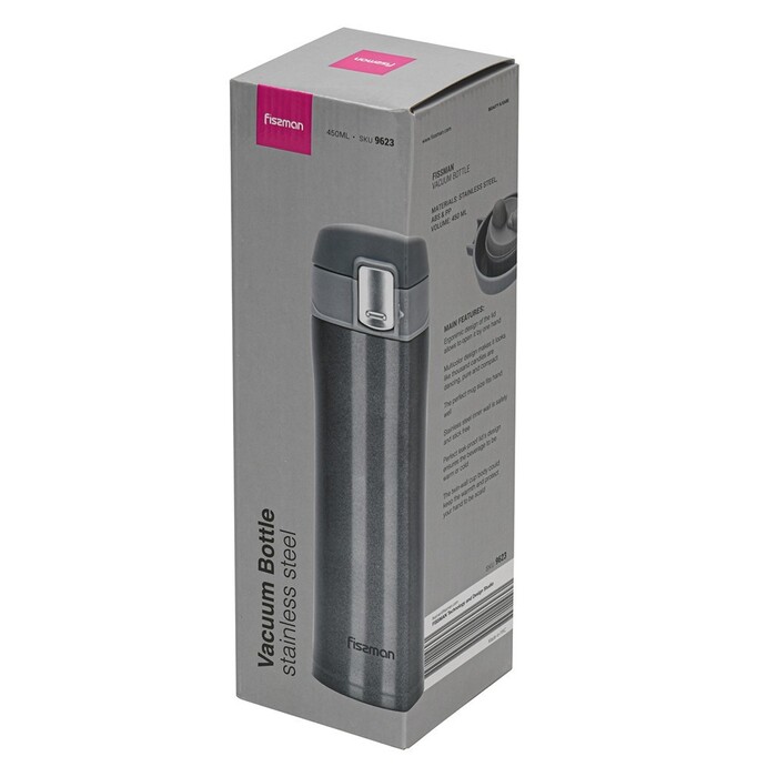 Термос-кружка Fissman 450 мл серый (9623)