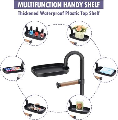 Тримач для зберігання рулону туалетного паперу APEXCHASER, окремо стояча підставка для рулону туалетного паперу з тримачами з деревини акації, стійка для зберігання рулону цигаркового паперу з резервом полиць, мегатримач рулону для