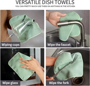Кухонні рушники VIVOTE, рушники для гостей, подарункові, 40x60 см, 2 шт., м&39які кухонні рушники, абсорбуючі рушники (зелені, 20 x 20 см, 8 шт.)