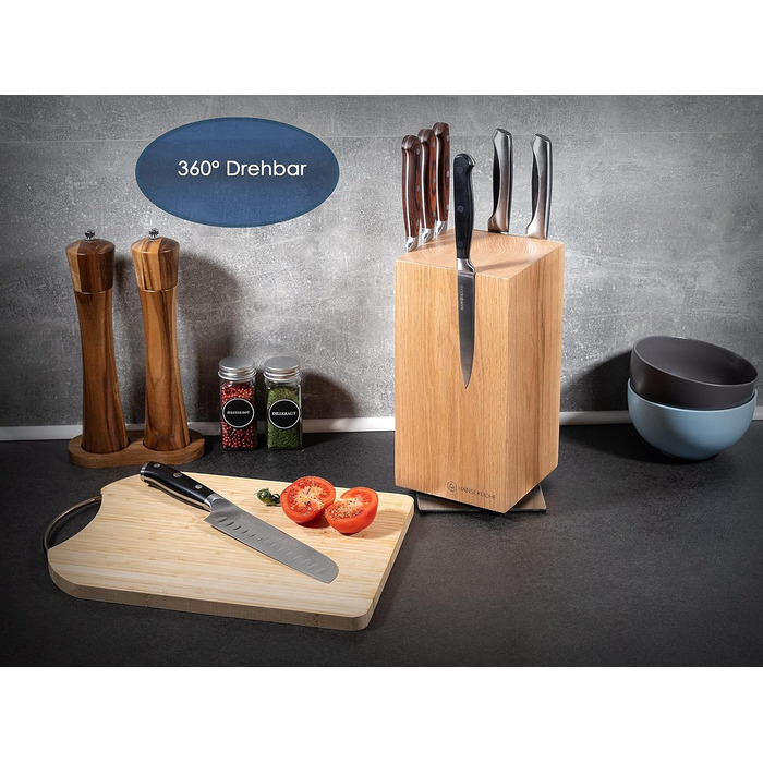 Ножовий блок магнітний з деревини акації Hanseküche