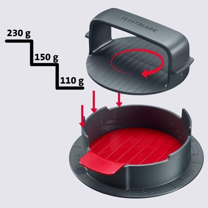 Прес для гамбургерів пластиковий 11 см з підйомником Vario Plus Westmark