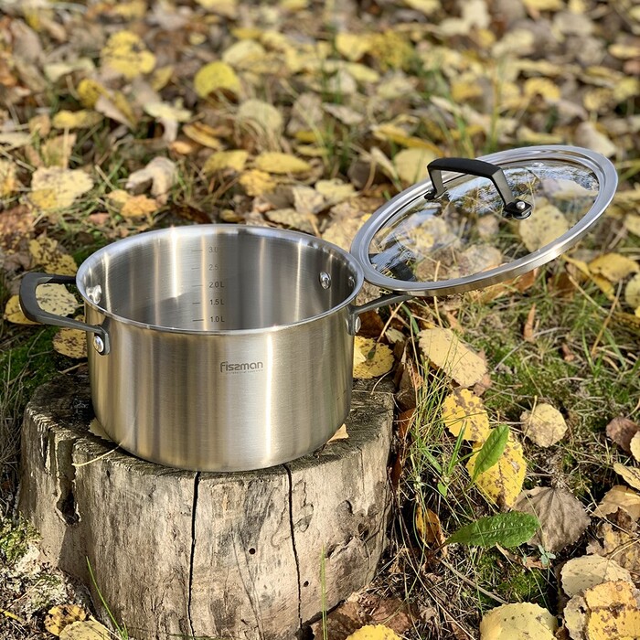 Каструля зі скляною кришкою 24 см 6 л LOREN Fissman