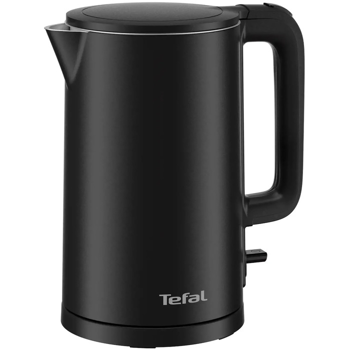 Tefal Електрочайник Thermo Protect, 1.5л, пластик, нержавіюча сталь, чорний