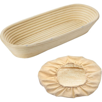 Кошик для вистоювання Westmark, для тіста для хліба вагою 1500-2000 г, овальний, довжина приблизно 40 см, ротангова тростина, світло-бежева, 32022270 (набір з 2 шт. , довжина 39,5 см)