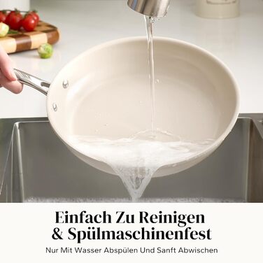 Набор индукционных сковородок со стеклянными крышками, 6 предметов 20, 24, 28 см, бежевый Redchef