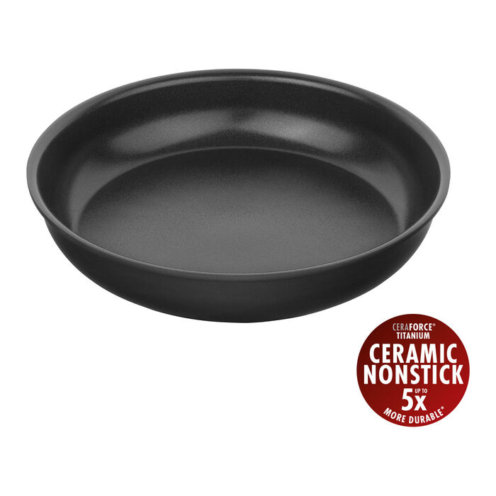 Сковорода 24 см без ручки с антипригарным покрытием, черная Unlock Zwilling