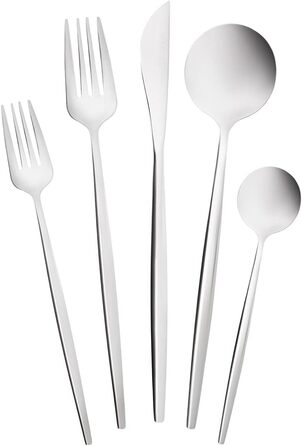 Набор столовых приборов из 30 предметов на 6 человек, сталь, обеденный нож из 6 предметов, 6 столовых ложек, обеденные вилки из 6 предметов, 6 десертных вилок, 6 чайных ложек, современный дизайн