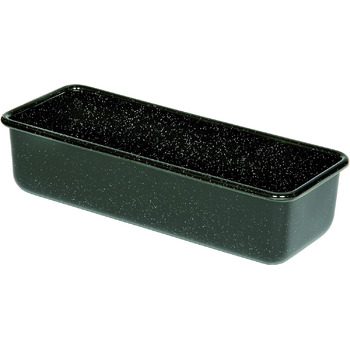 Професійна форма для випічки пекаря, форма для королівського торта, ємність 1,7 літра, висота 7,8 см, ширина 10 см, довжина 30 см, емаль, чорна, форма для випікання хліба, індукція, емальована форма для випічки, форма для випічки хліба, 0638-022