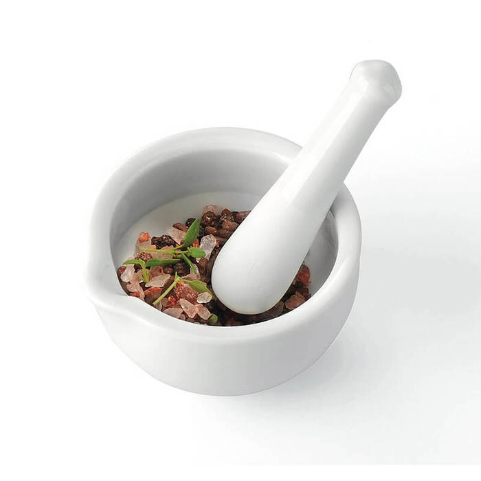 Ступка з товкачем, 10 см біла Macino Gefu