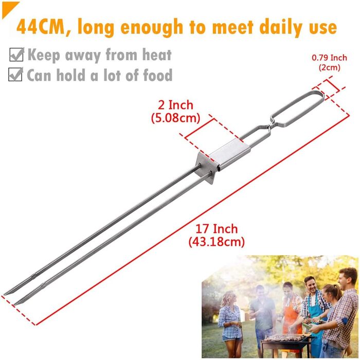 Длинные шампуры для барбекю из нержавеющей стали 10 шт. Dailyart