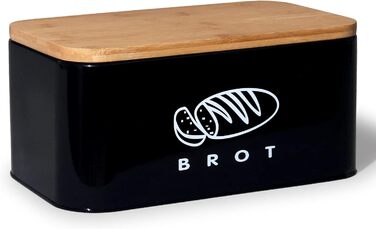 Хлібниця з кришкою 30 х 18 х 14 см чорний Theo&Cleo