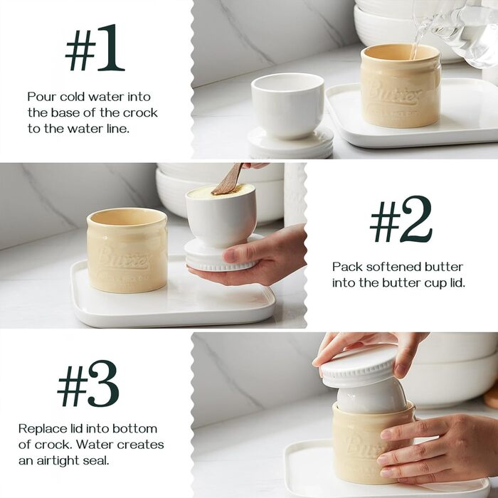 Фарфоровый горшок для масла с крышкой желтый DOWAN