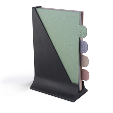 Набір з 4-х обробних дошок Fissman 21x27,5 см на підставці пластик (8051)