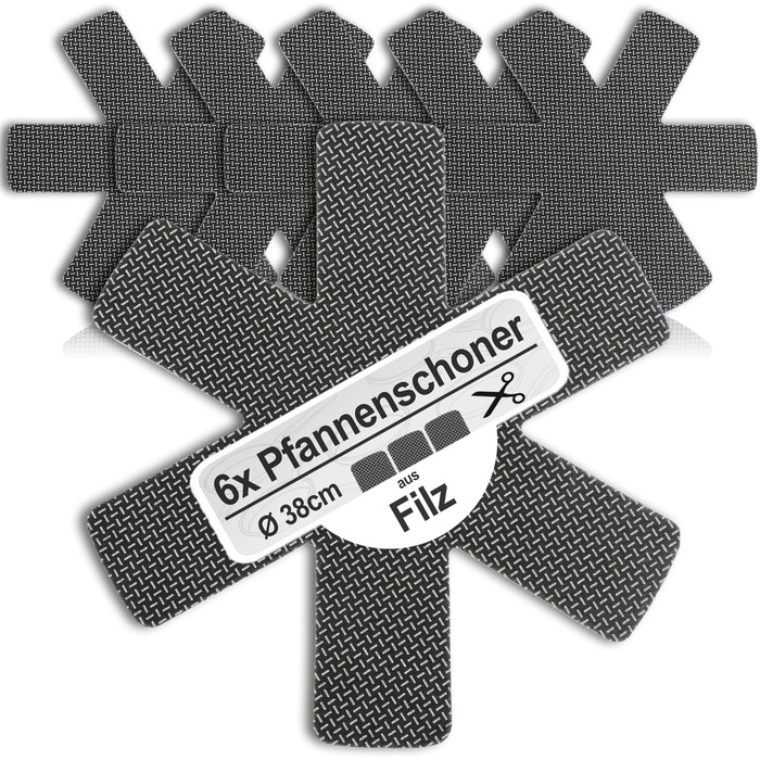 Набір з 6 фетрових підставок під гаряче 38 см, сірий Com-Four