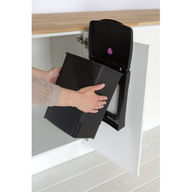 Вбудований сміттєвий бак прямокутний чорний 10 л Built in Bin Brabantia