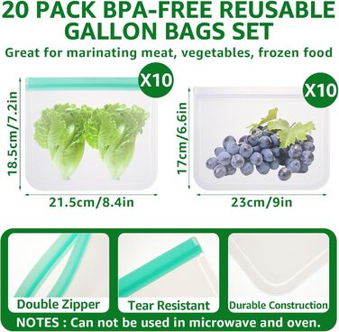 Вакуумні пакети 20 пакетів 23 x 17/21,5 x 18,5 см LOPYXBR