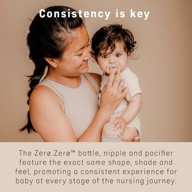 Силіконова дитяча пляшечка Zero Zero Anti-Colic Slow Flow (S), 0 місяців, пляшечка для новонароджених, сумісна з грудним вигодовуванням, 180 мл (180 мл - Adaptive Flow (A) Zero Zero Pacifier, Light)