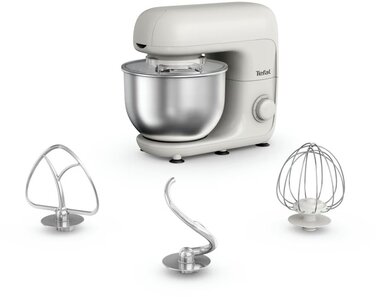 Tefal Міксер планетарний Bake Essential 800Вт, насадки-3, чаша-нерж., метал, 4.8л, білий