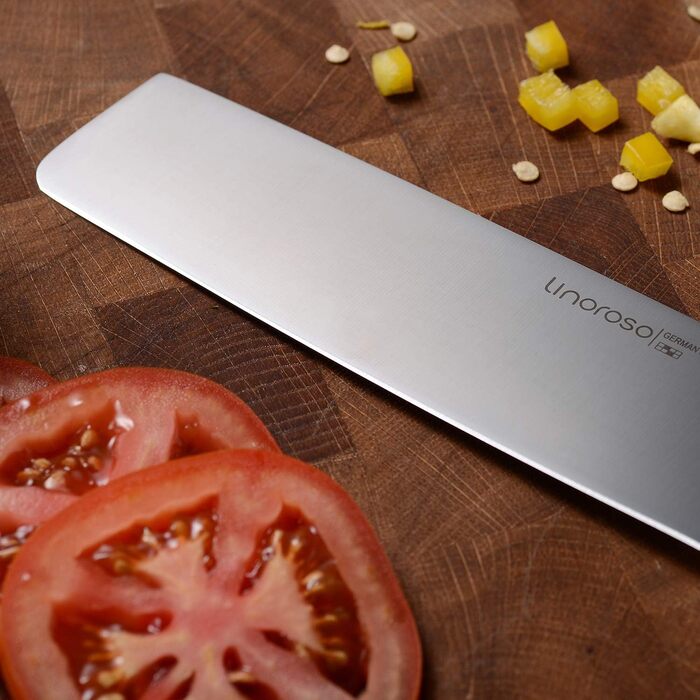 Ніж для чищення овочів linoroso 9 см Ніж для чищення овочів Гострі ножі для фруктів Кухонні ножі Маленькі кухонні ножі Німецькі поковки з вуглецевої сталі Ергономічна ручка з елегантною подарунковою коробкою - Classic Series (7-дюймовий ніж Nakiri)