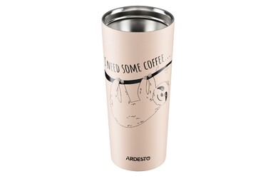 ARDESTO Термокухоль Coffee time Bradypus 450 мл, нержавіюча сталь, беж