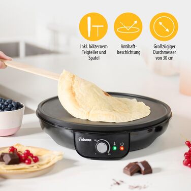 Млинниця електрична 30 см, чорна Tristar