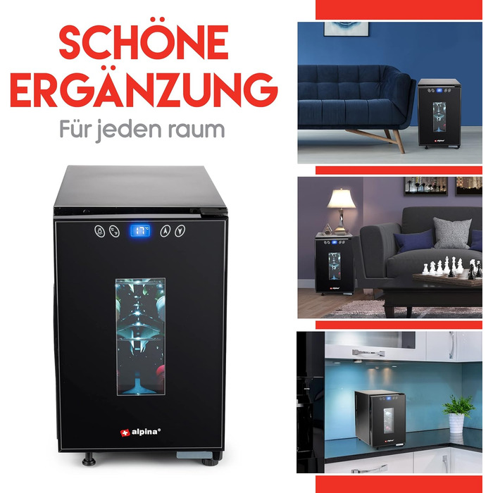 Винний холодильник до 6 пляшок alpina