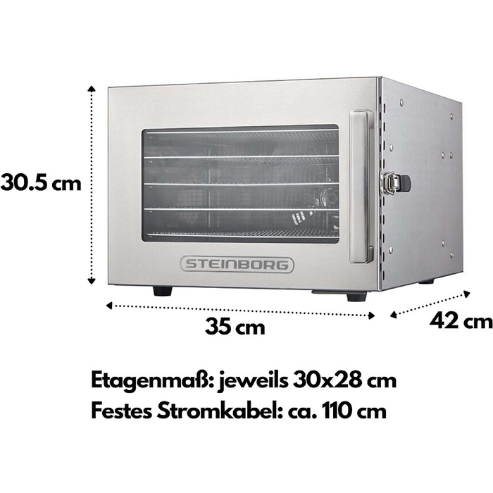 Дегідратор на 6 полиць, 400 Вт Steinborg