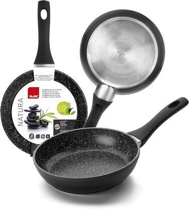 Сковорода 22 см, алюміній, антипригарне покриття, чорна IBILI