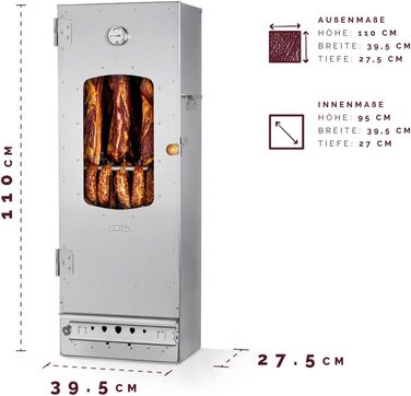 Високоякісна коптильня для копчення з нержавіючої сталі KAISER