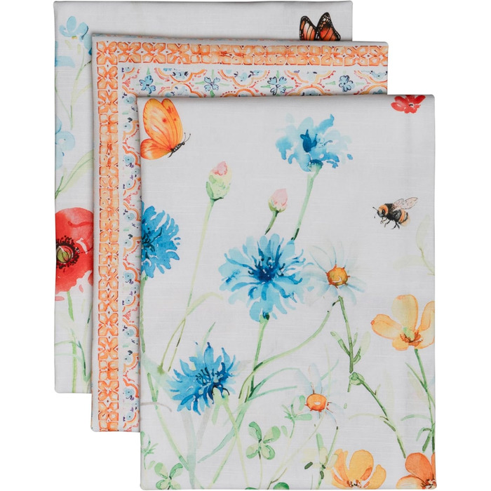 Набір з 3 багатоцільових кухонних рушників Maison d&39 Hermine Rural Christmas, 100 бавовна Барні рушники День подяки/Різдво (50 см x 70 см) (14 - Summer Whisper)