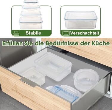 Набір з 8 контейнерів для зберігання харчових продуктів з кришками YASHE