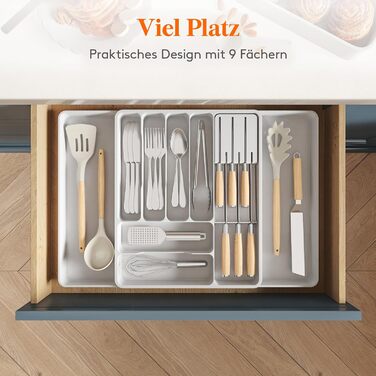 Органайзер для столових приладів 60 х 40 х 4,6 см білий Lifewit