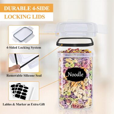 Контейнери для зберігання з кришками, набір 16 предметів, прозорі L LONGANCHANG