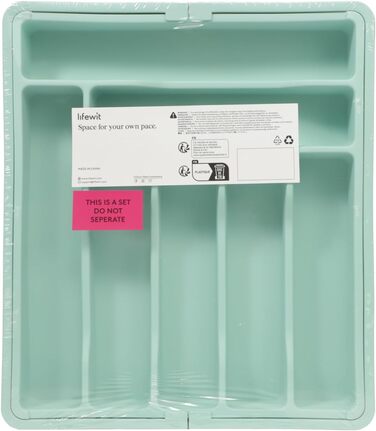 Органайзер для столових приборів 57 х 38 см для шухляд, 9 відділень, бірюзовий Lifewit