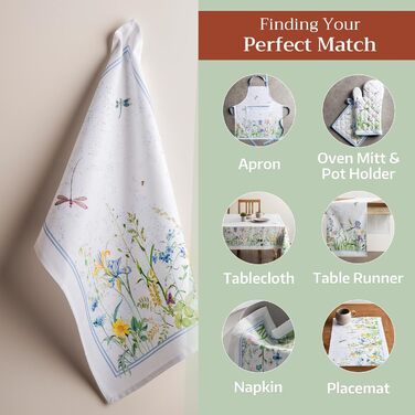 Набір з 3 багатоцільових кухонних рушників Maison d&39 Hermine Сільське Різдво зі 100 бавовни Барні рушники День подяки/Різдво (50 см x 70 см) (Fleurs De Mai)