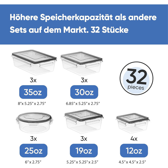 Набір контейнерів з кришками, 16 предметів Chef's Path