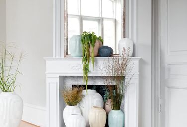 Ваза Hammershøi Данський дизайн для квітів ручної роботи, біла (H14 см, прозора)