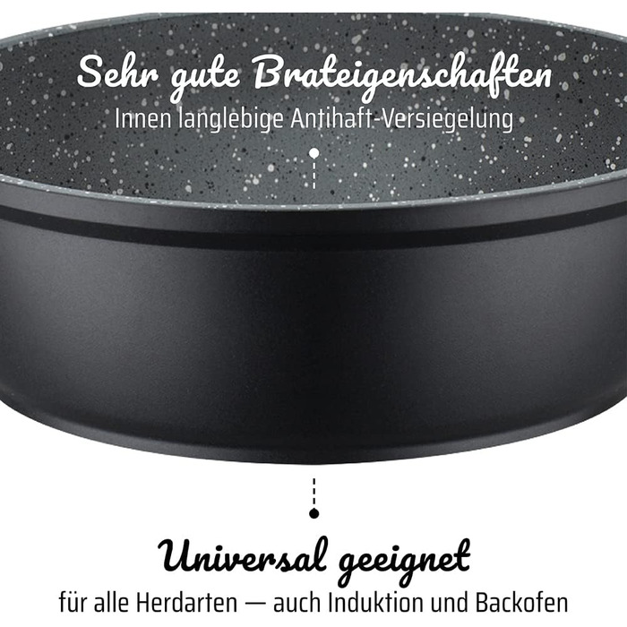 Набір кухонного посуду,  10 предметів, чорний Gourmet Granite GSW