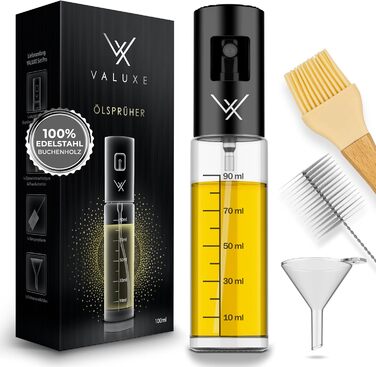 Дозатор точний масляний розпилювач з нержавіючої сталі та скла Midnight Black VALUXE