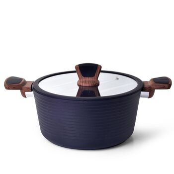 Каструля зі скляною кришкою 28 см 7,1 л DIAMOND GREY Fissman