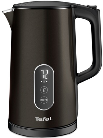 Tefal Електрочайник DIGITAL, 1,7л, з подвійними стінками, цифровий дисплей, сіро-чорний