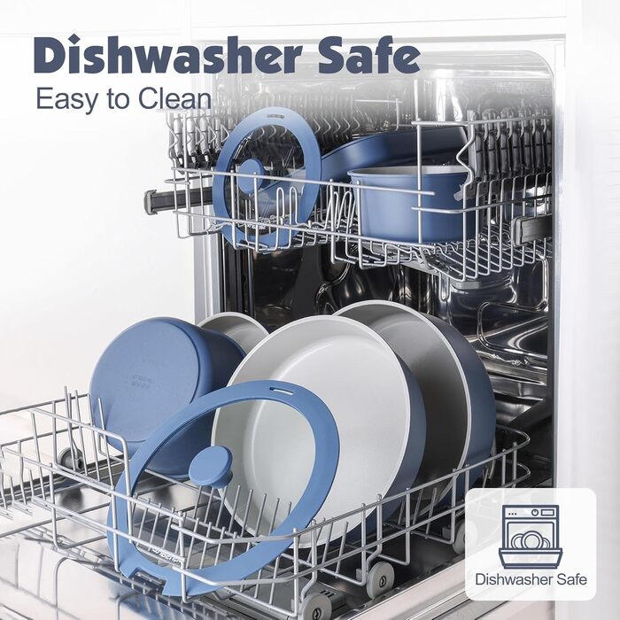 Набір кухонного посуду, 17 предметів, синій Sensarte