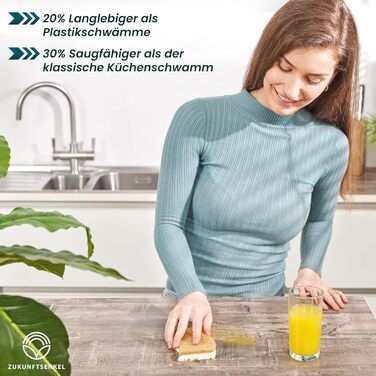 Губка для миття посуду, набір 12 предметів, біло-коричневий Zukunftsenkel