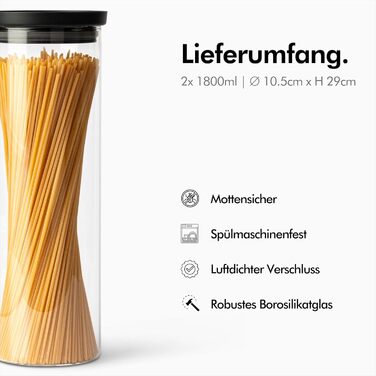 Ємності для зберігання продуктів 1800 мл з прозорими кришками, набір 2 предмети, KIVY