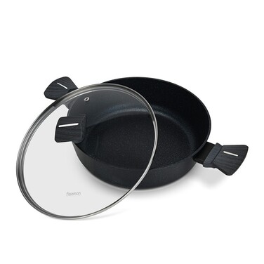 Сотейник Fissman зі скляною кришкою FERRO 26x7,5 см 3,49 л алюміній з антипригарним покриттям (14526)