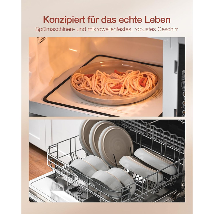 Набір посуду Richmount Nebula для 6 осіб, набір тарілок та мисок із 18 предметів, набір посуду з крапчастої кераміки, можна використовувати в мікрохвильовій печі та посудомийній машині, сервірування Nebula для 6 осіб (світло-сірий, сервірування Milkyway д