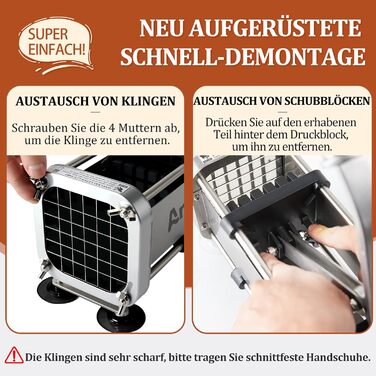 Професійний апарат для нарізки картоплі фрі з 2 змінними лезами Anatole