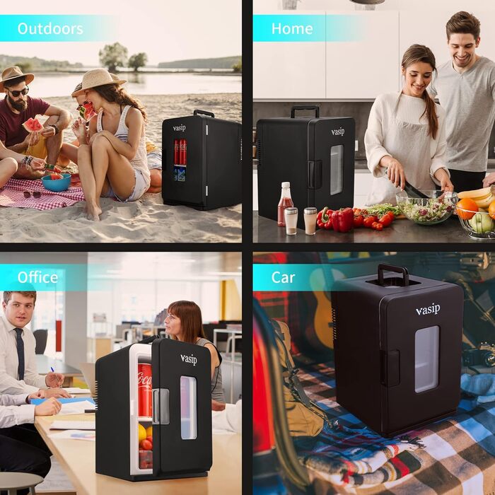 Міні-холодильник 15 л чорний Vasip